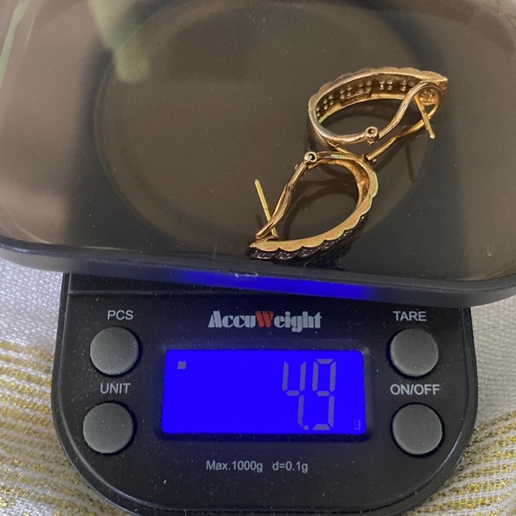 14K GF/Sterling Silver Natural 1ctw Diamonds Ladies V Necklace + Earring set! - Picture 11 of 15